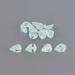 Natural 7x5x2.8mm Faceted Pear Aquamarine