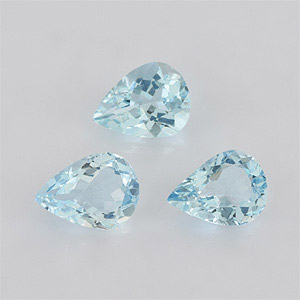 Natural 8x6x3.5mm Faceted Pear Aquamarine