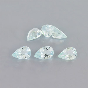 Natural 8x5x3mm Faceted Pear Aquamarine