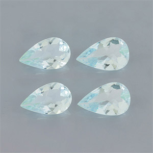 Natural 8x5x2.7mm Faceted Pear Aquamarine