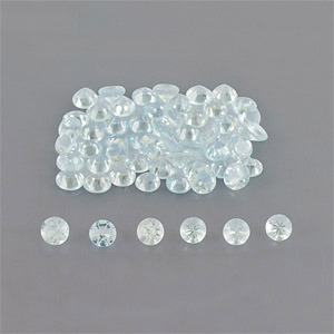 Natural 3x3x2.3mm Faceted Round Aquamarine