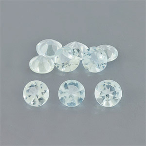 Natural 5x5x2.9mm Faceted Round Aquamarine