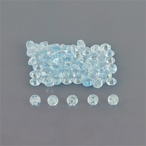 Natural 2.5x2.5x1.9mm Faceted Round Aquamarine