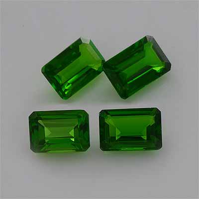 Natural 6x4x2.5mm Faceted Octagon Chrome Diopside