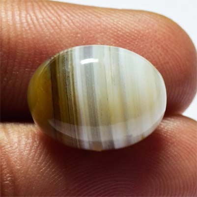 Natural 16x12x7.7mm Cabochon Oval Chalcedony