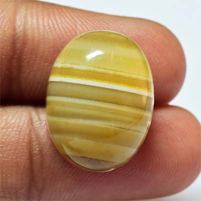 Natural 20x15.2x9.8mm Cabochon Oval Chalcedony