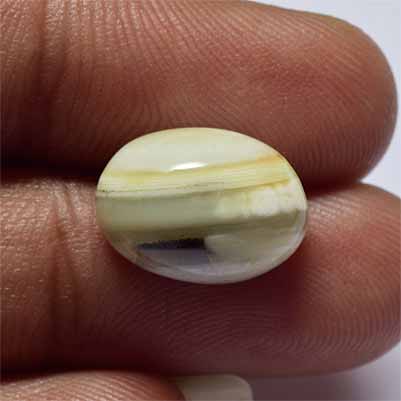 Natural 14x10.20x6.5mm Cabochon Oval Chalcedony