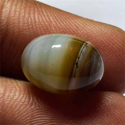 Natural 14.20x10x6.8mm Cabochon Oval Chalcedony