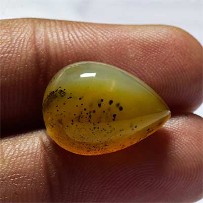 Natural 18x13x8.5mm Cabochon Pear Chalcedony