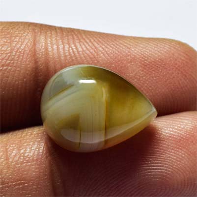 Natural 16.20x12x8mm Cabochon Pear Chalcedony