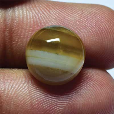 Natural 12x12x6.10mm Cabochon Round Chalcedony