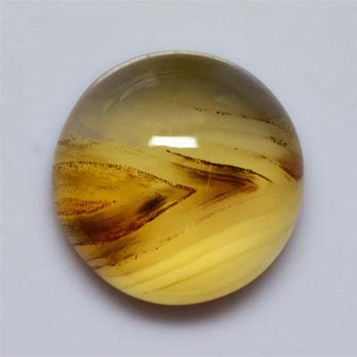 Natural 16.20x16.20x7.8mm Cabochon Round Chalcedony