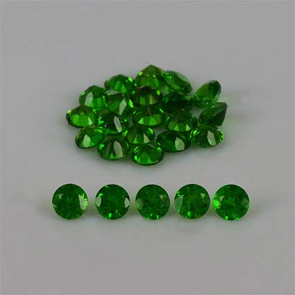 Natural 3.5x3.5x2.5mm Faceted Round Chrome Diopside