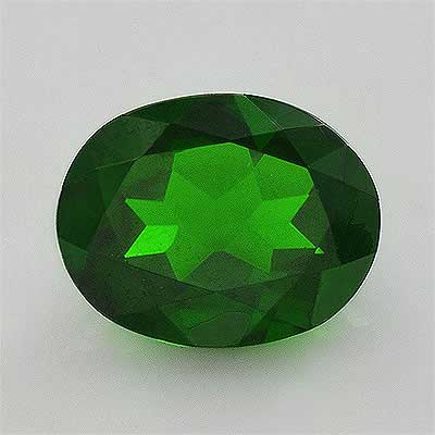 Natural 9x7x4.3mm Faceted Oval Chrome Diopside