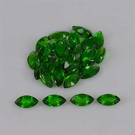 Natural 6x3x2mm Faceted Marquise Chrome Diopside