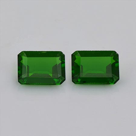 Natural 8x6x3.5mm Faceted Octagon Chrome Diopside