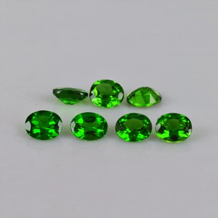 Natural 5x4x2.5mm Faceted Oval Chrome Diopside