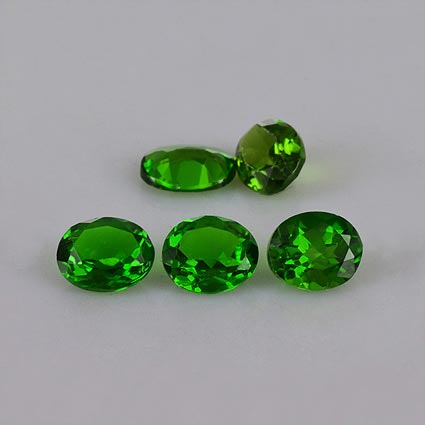 Natural 5x4x2.4mm Faceted Oval Chrome Diopside