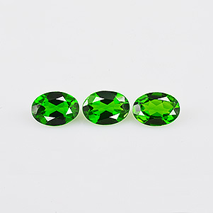 Natural 7x5x2.9mm Faceted Oval Chrome Diopside