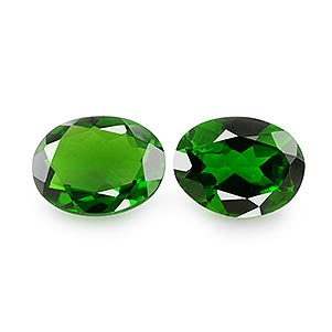 Natural 8x6x3.5mm Faceted Oval Chrome Diopside