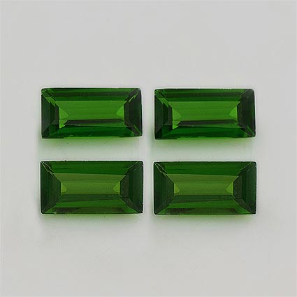 Natural 8x4x3.2mm Faceted Baguette Chrome Diopside