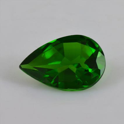 Natural 9x6x3.5mm Faceted Pear Chrome Diopside