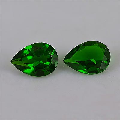 Natural 8.3x6x3.20mm Faceted Pear Chrome Diopside