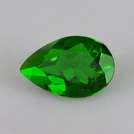 Natural 8x5x3.3mm Faceted Pear Chrome Diopside