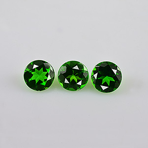 Natural 4x4x2.6mm Faceted Round Chrome Diopside