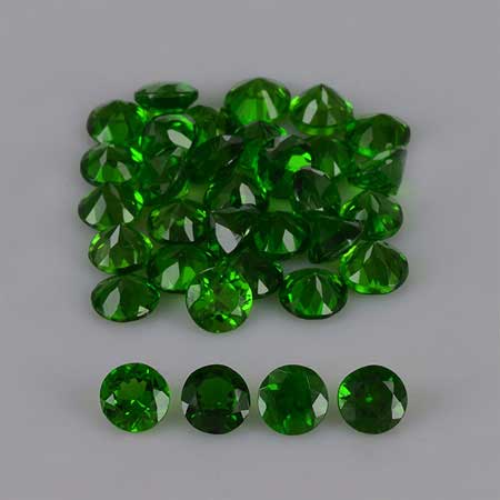 Natural 4x4x2.7mm Faceted Round Chrome Diopside