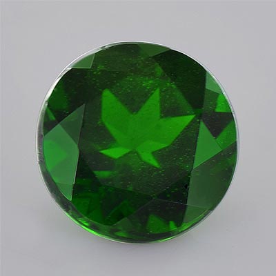 Natural 9x9x5.9mm Faceted Round Chrome Diopside