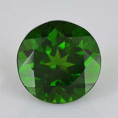 Natural 9x9x6.2mm Faceted Round Chrome Diopside