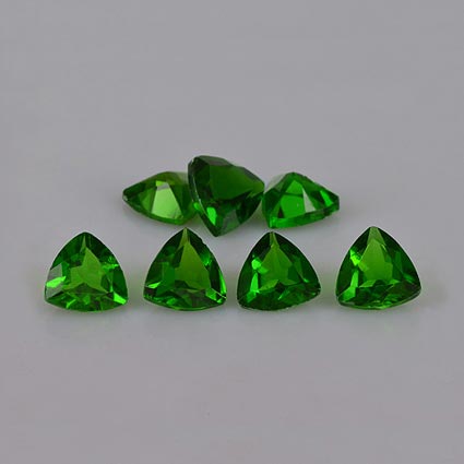 Natural 5x5x2.6mm Faceted Trillion Chrome Diopside