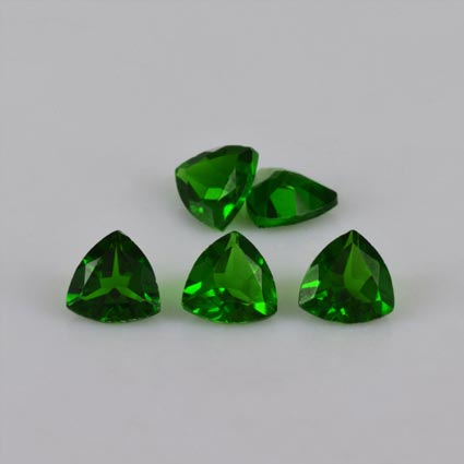 Natural 5.5x5.5x3.10mm Faceted Trillion Chrome Diopside