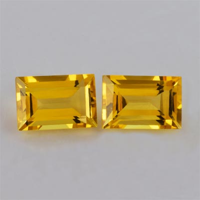 Natural 9x6x4.9mm Faceted Baguette Citrine