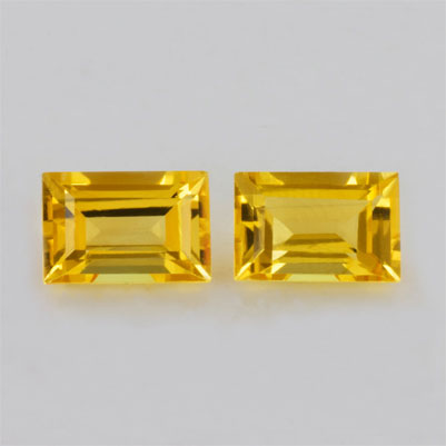 Natural 9x6x4.7mm Faceted Baguette Citrine