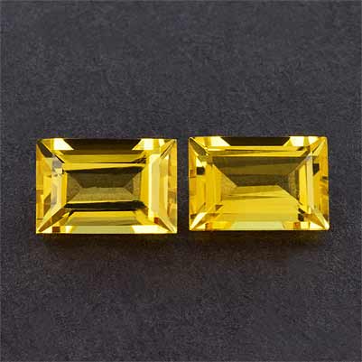 Natural 9x6x4.7mm Faceted Baguette Citrine