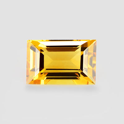 Natural 8x5x4.2mm Faceted Baguette Citrine