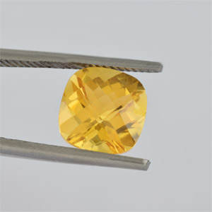 Natural 8x8x5.8mm Faceted Cushion Citrine