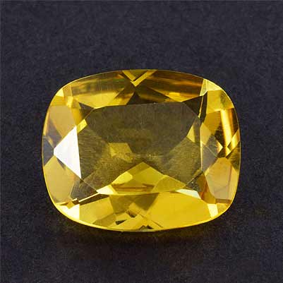 Natural 12x10x5.4mm Faceted Cushion Citrine