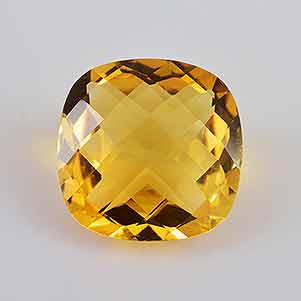 Natural 13x13x7.3mm Checker Cushion Citrine