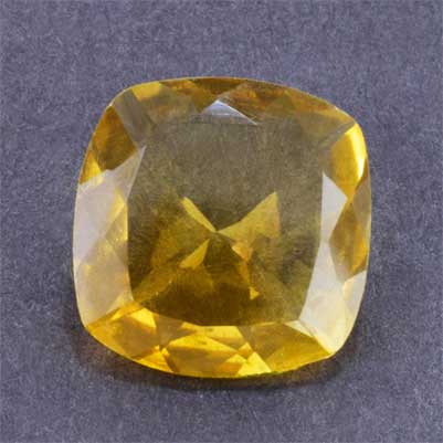 Natural 14x14x6mm Faceted Cushion Citrine