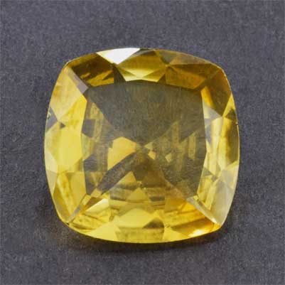 Natural 14x14x6.6mm Faceted Cushion Citrine