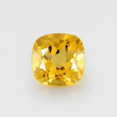 Natural 8x8x5.2mm Faceted Cushion Citrine