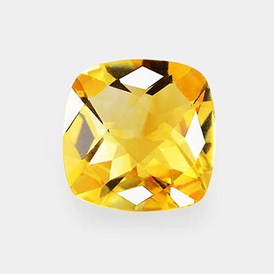 Natural 10x10x6mm Checker Cushion Citrine