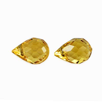 Natural 6x4mm Checker Drop Citrine