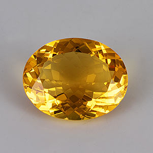 Natural 19x15x8.3mm Faceted Oval Citrine