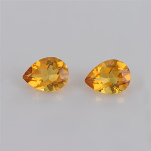 Natural 8x6x4mm Faceted Pear Citrine