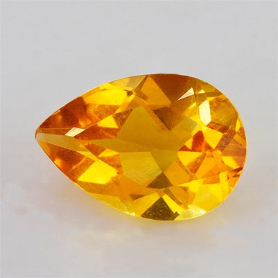 Natural 10x7x4.8mm Faceted Pear Citrine