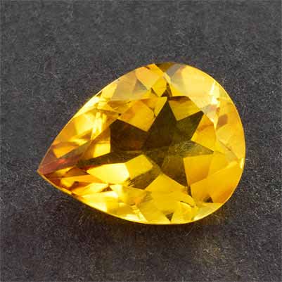 Natural 9x7x4.30mm Faceted Pear Citrine